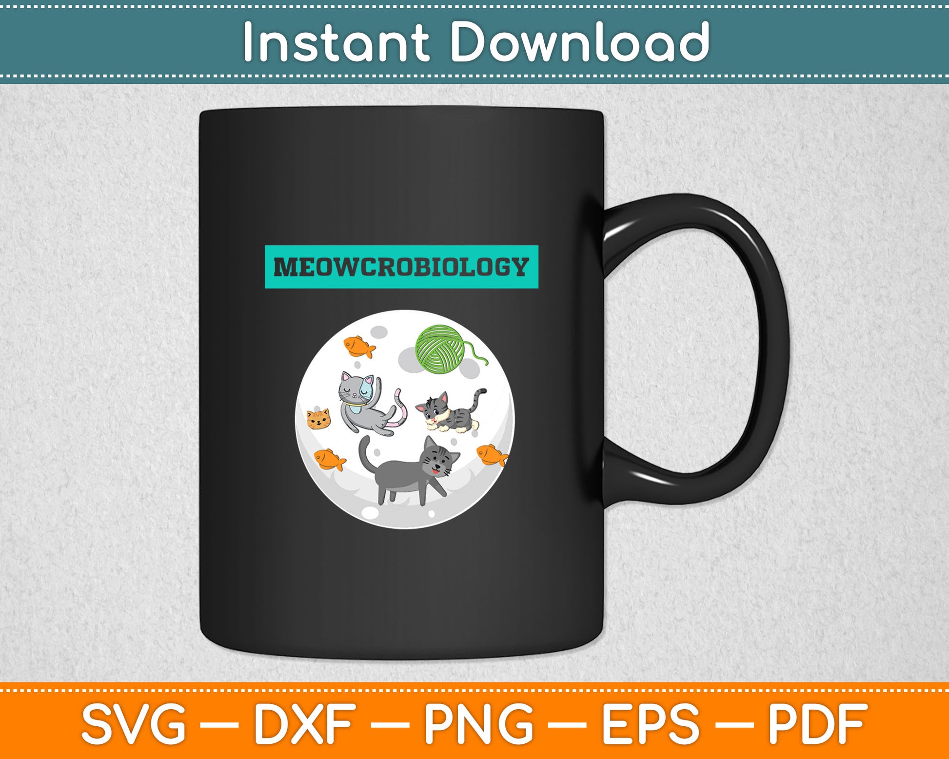 Meowcrobiology Funny Cat Lovers Svg Digital Cutting File