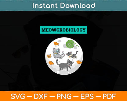 Meowcrobiology Funny Cat Lovers Svg Digital Cutting File