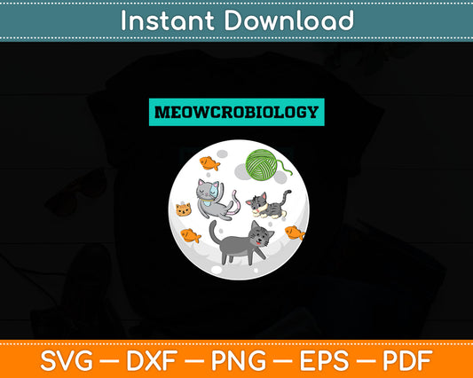 Meowcrobiology Funny Cat Lovers Svg Digital Cutting File