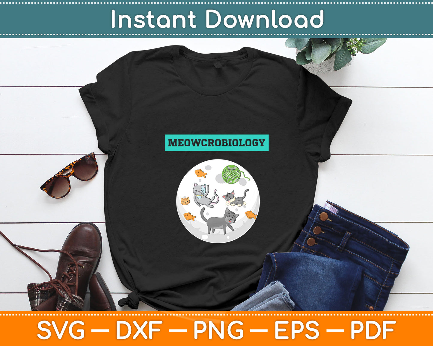 Meowcrobiology Funny Cat Lovers Svg Digital Cutting File