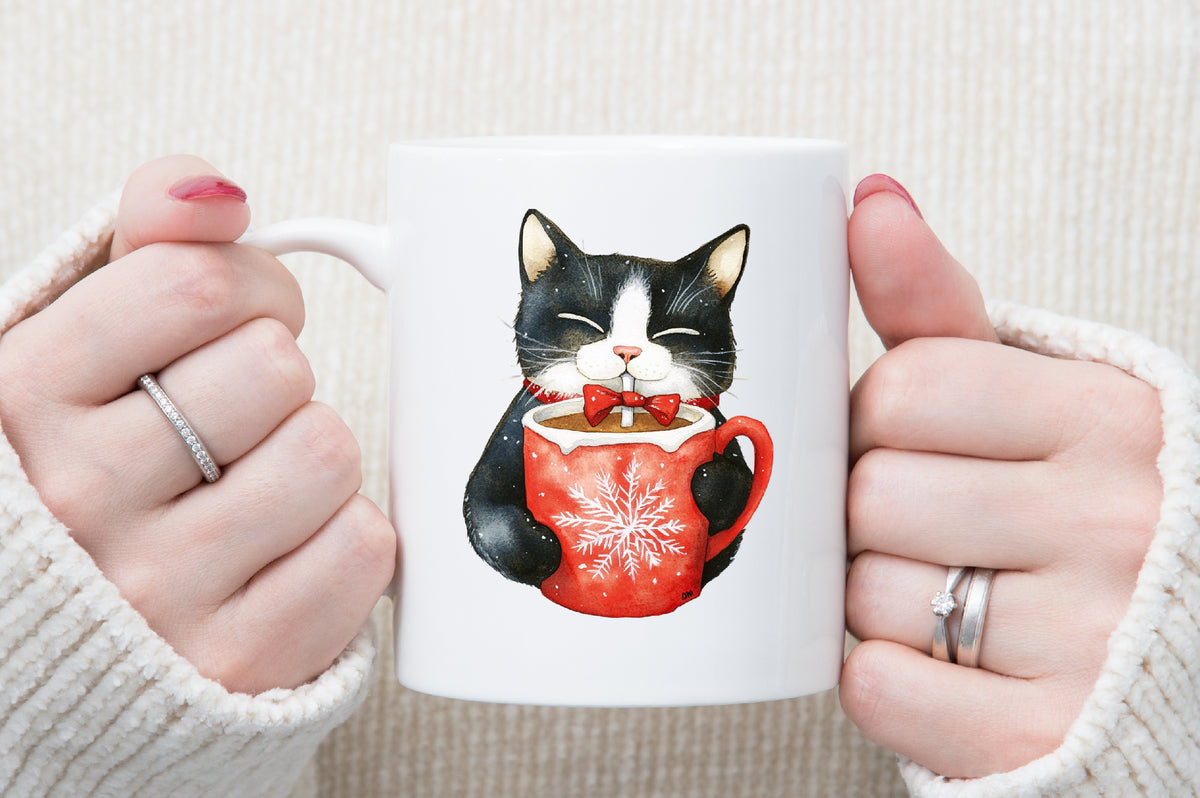 Meowy Christmas Cat Clipart Cute Holiday PNG Bundle
