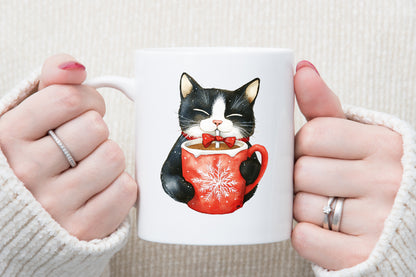 Meowy Christmas Cat Clipart Cute Holiday PNG Bundle