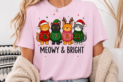 Meowy & Bright Christmas Cats PNG Sublimation Design
