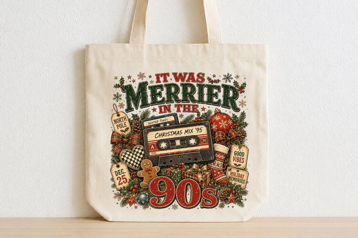 Merrier in the 90s Christmas PNG