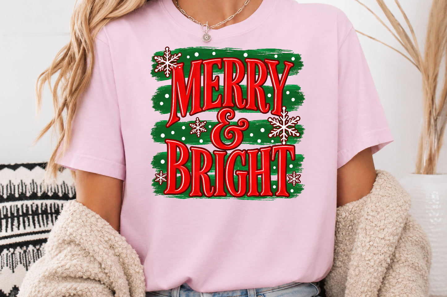 Merry and Bright Christmas PNG Sublimation