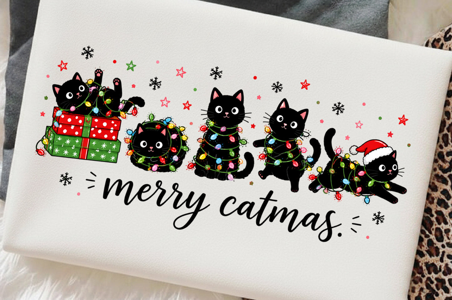 Merry Catmas PNG Funny Christmas Cat Holiday Sublimation
