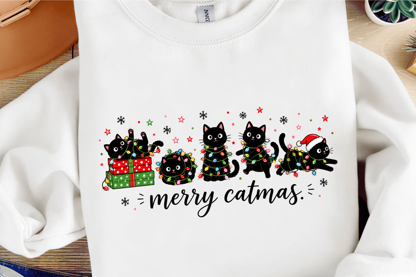 Merry Catmas PNG Funny Christmas Cat Holiday Sublimation