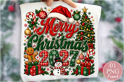 Merry Christmas 2027 PNG New Year Sublimation Design