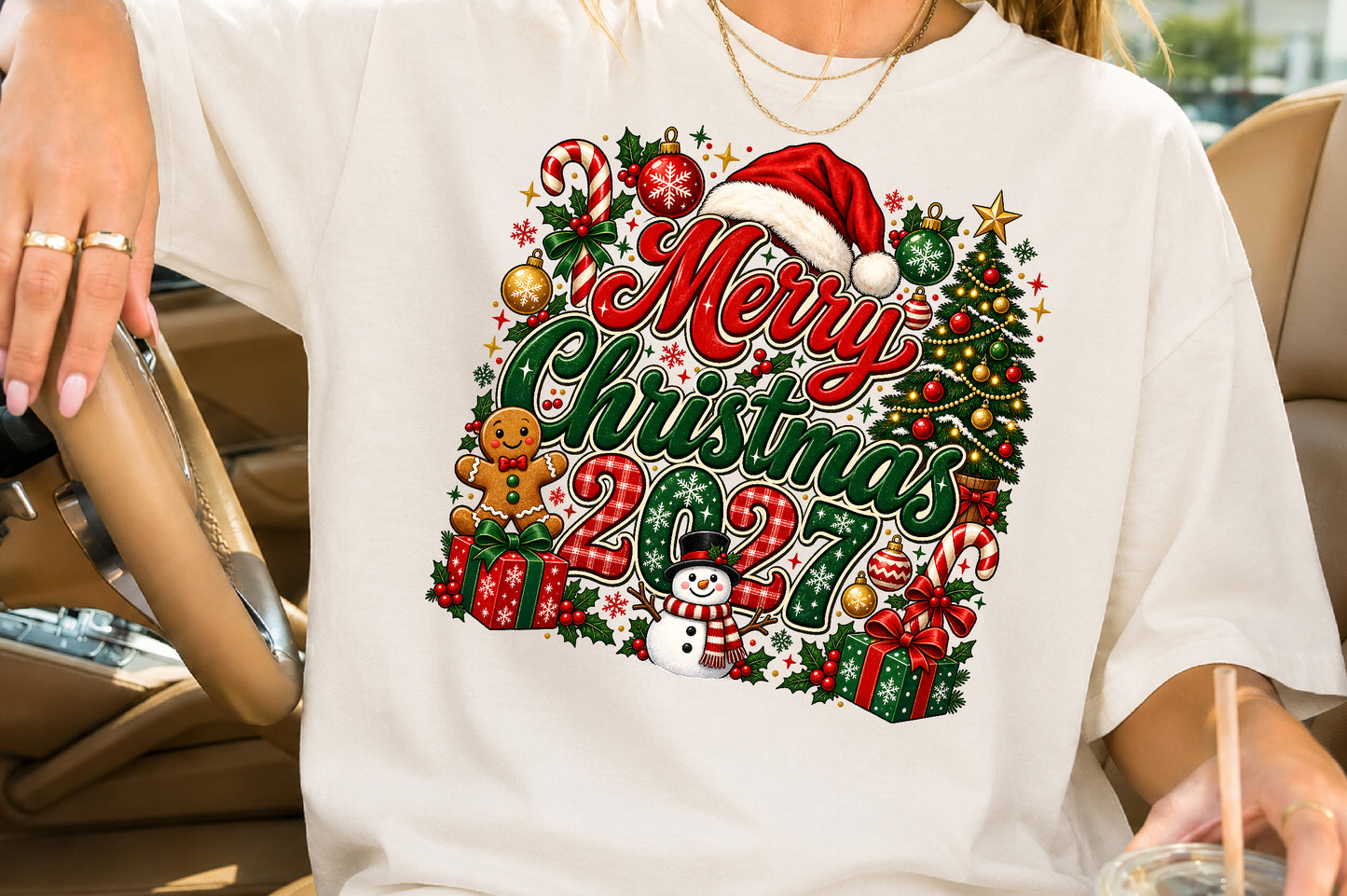 Merry Christmas 2027 PNG New Year Sublimation Design