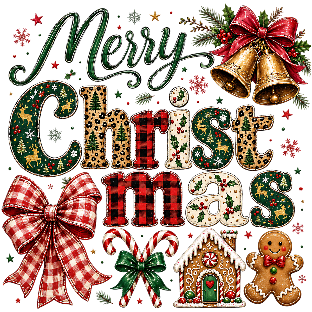 Merry Christmas Bow Christmas PNG