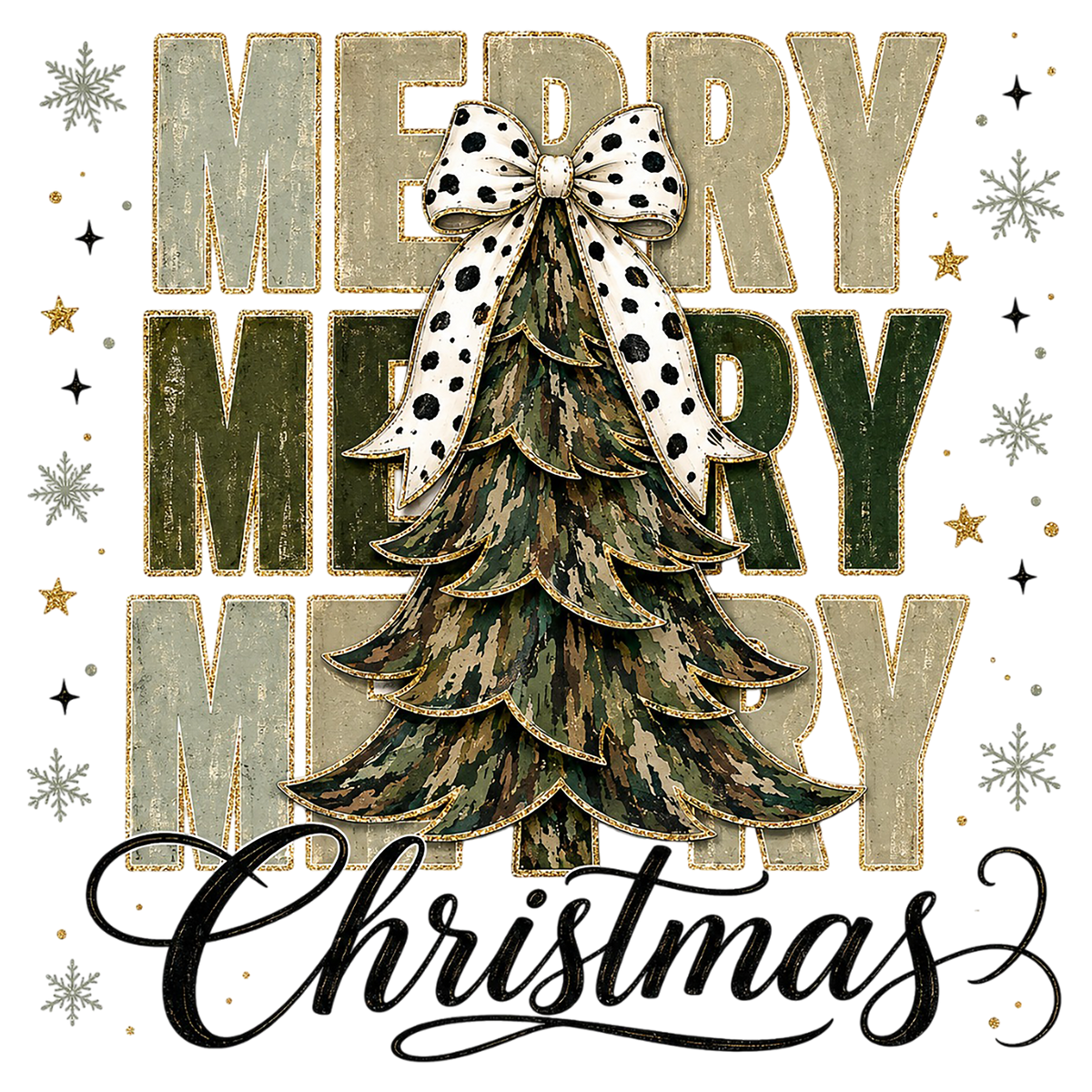 Merry Christmas Bow Tree PNG