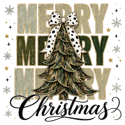 Merry Christmas Bow Tree PNG