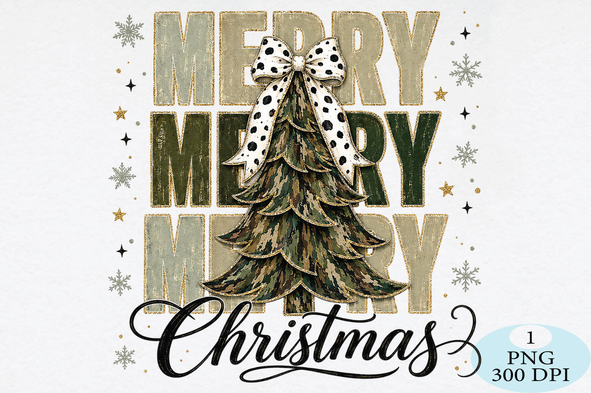 Merry Christmas Bow Tree PNG