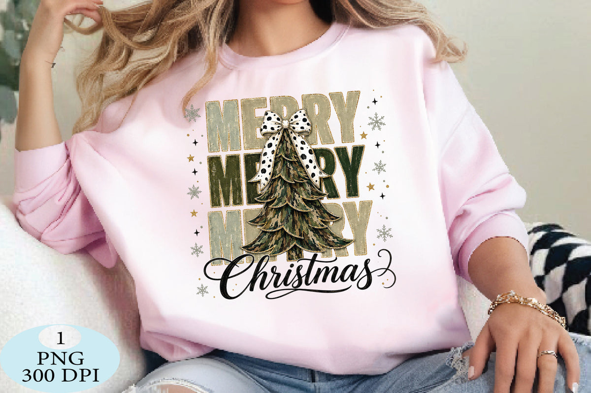 Merry Christmas Bow Tree PNG