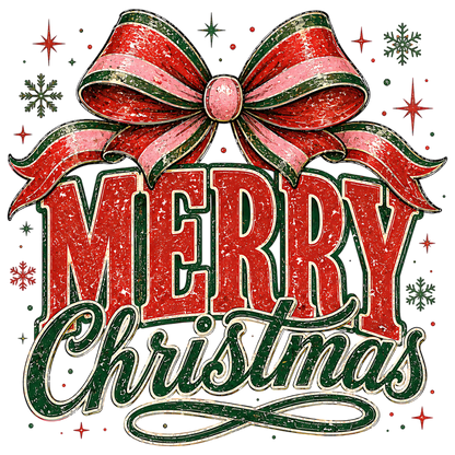 Merry Christmas Bow Vintage PNG