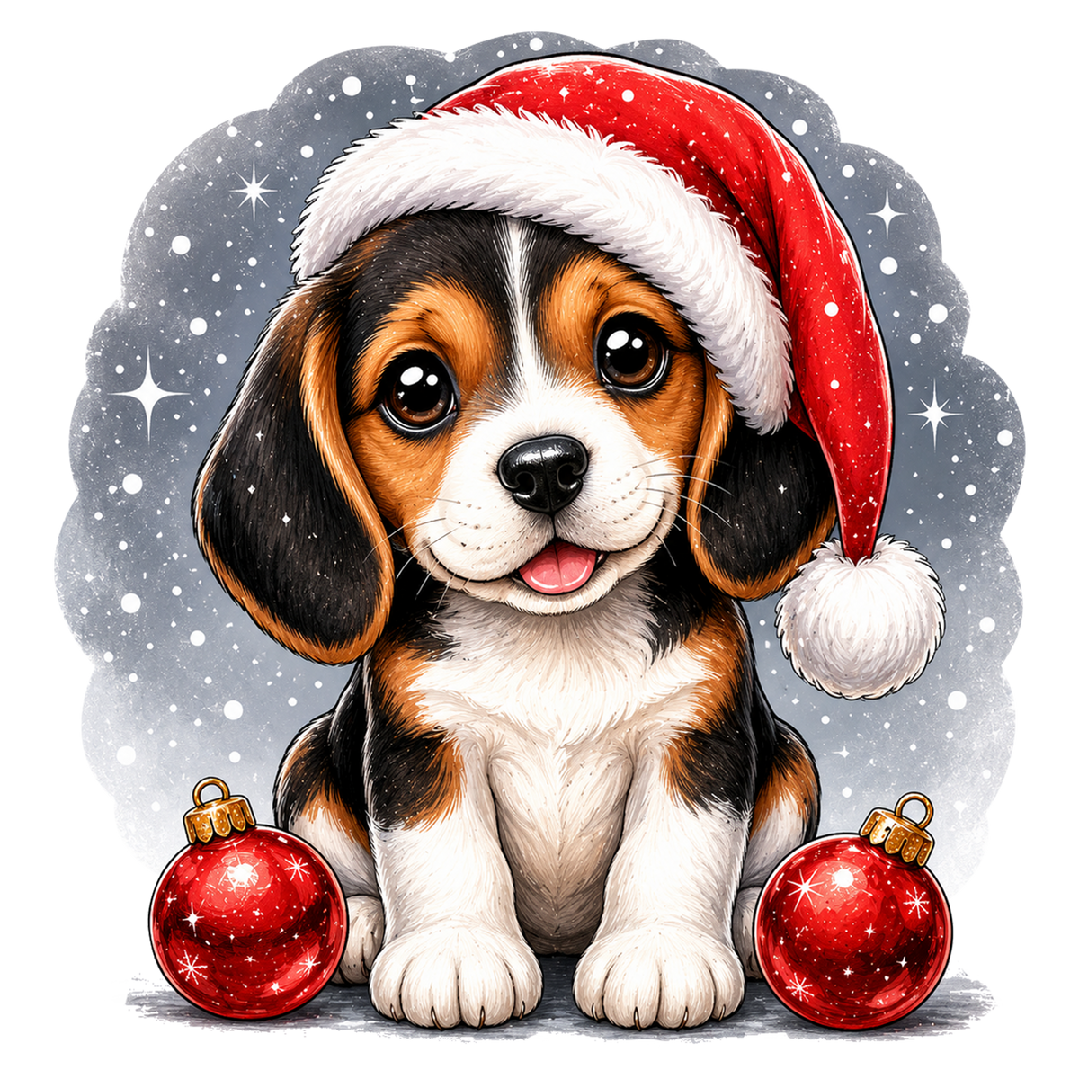 Merry Christmas Cute Dog PNG | Santa Hat Puppy Christmas Clipart