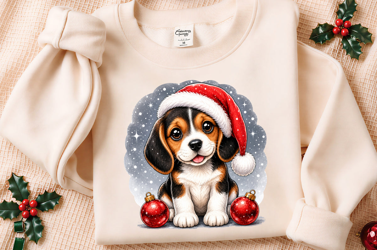 Merry Christmas Cute Dog PNG | Santa Hat Puppy Christmas Clipart