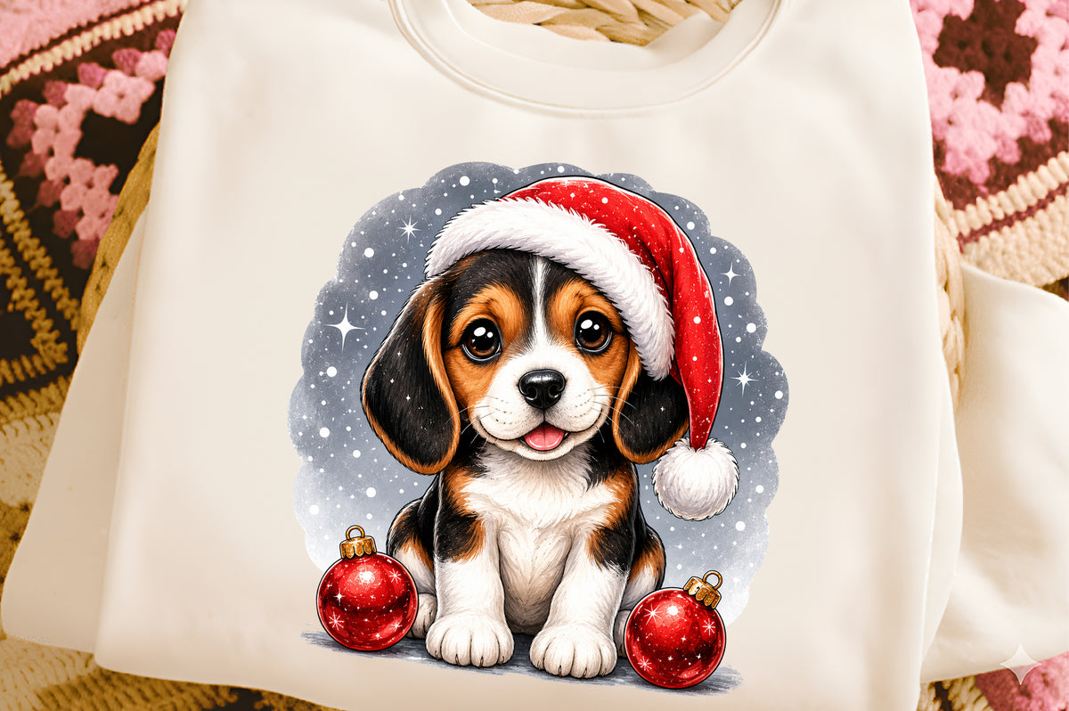 Merry Christmas Cute Dog PNG | Santa Hat Puppy Christmas Clipart
