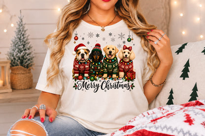 Merry Christmas Dogs PNG Sublimation Design