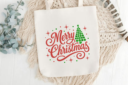 Merry Christmas Embroidery Design – Festive Christmas Machine Embroidery Pattern, Holiday Embroidery Design