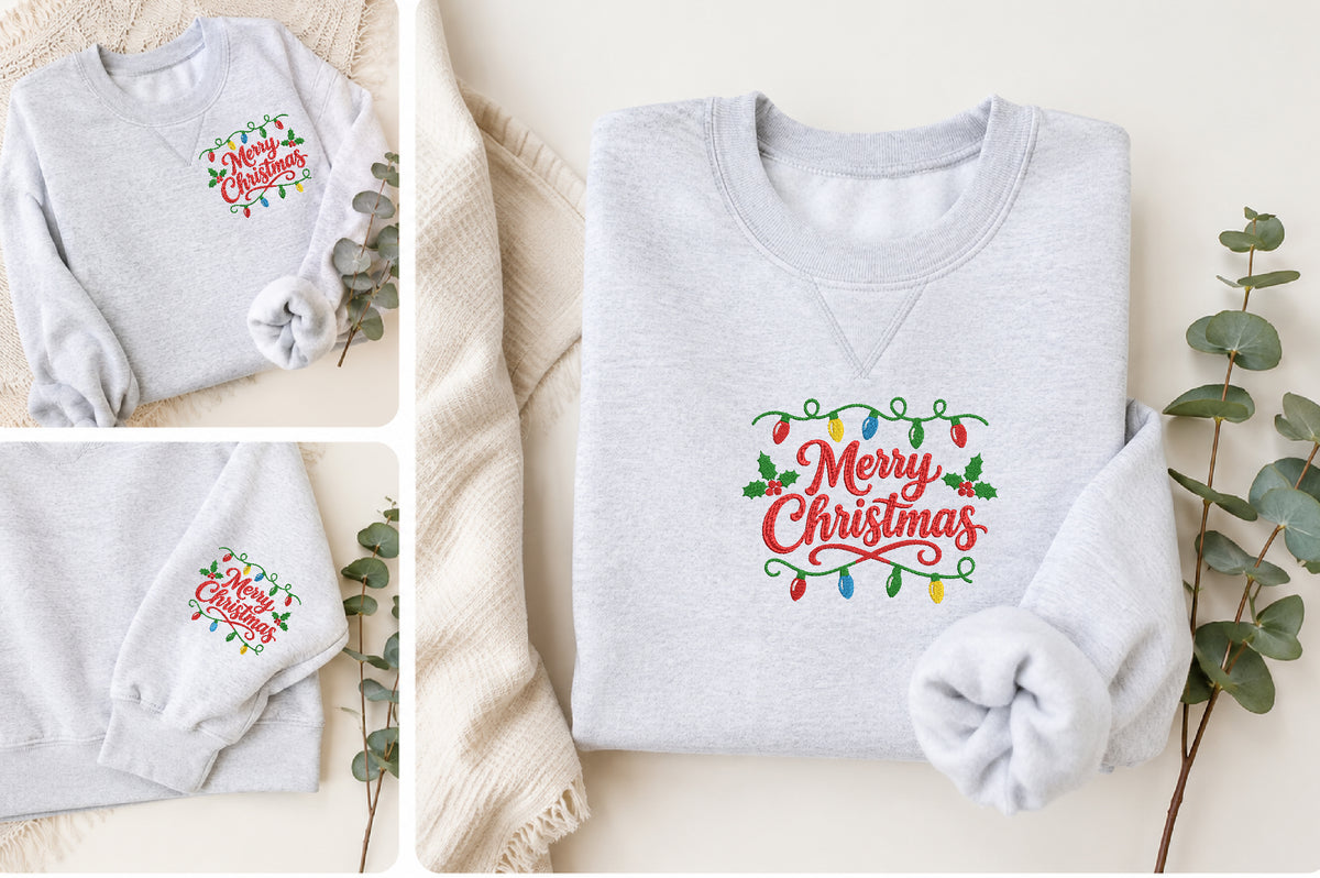 Merry Christmas Embroidery Design