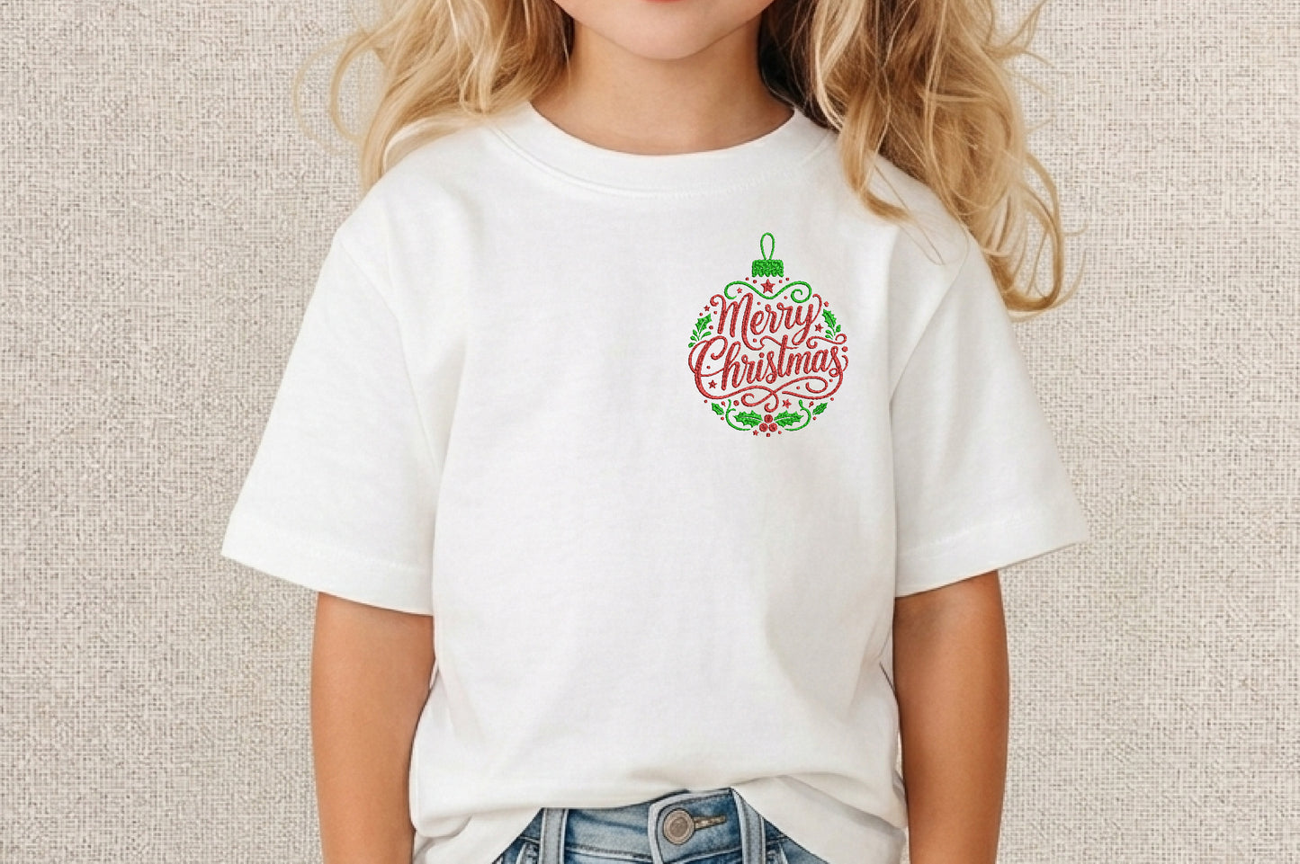 Merry Christmas Embroidery Design – Festive Christmas Machine Embroidery Pattern, Holiday Embroidery Design