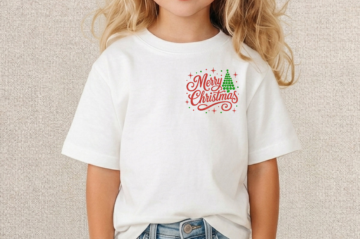 Merry Christmas Embroidery Design – Festive Christmas Machine Embroidery Pattern, Holiday Embroidery Design