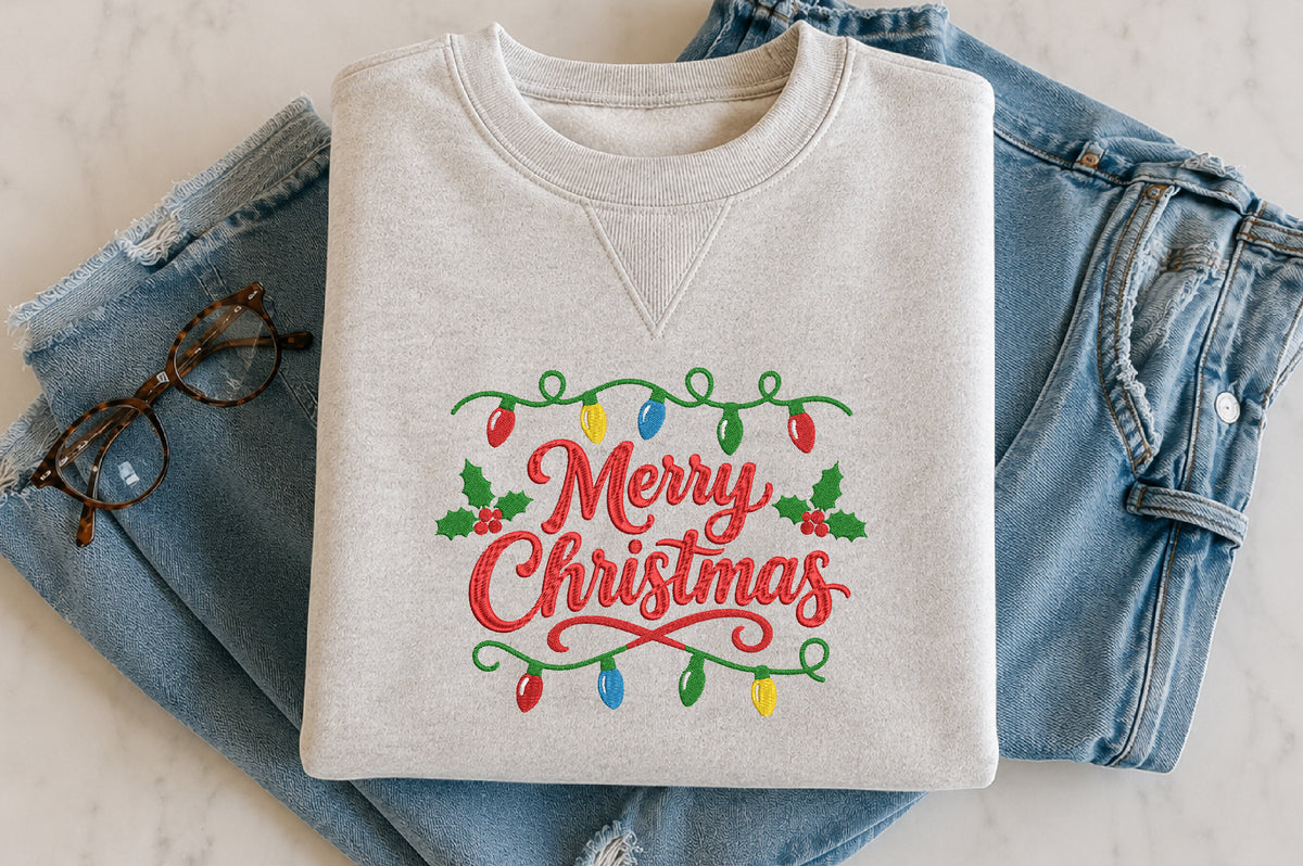 Merry Christmas Embroidery Design