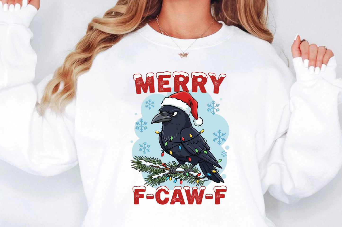 Merry Christmas F-Caw-F Crow PNG Funny Christmas Sublimation
