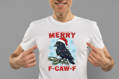 Merry Christmas F-Caw-F Crow PNG Funny Christmas Sublimation