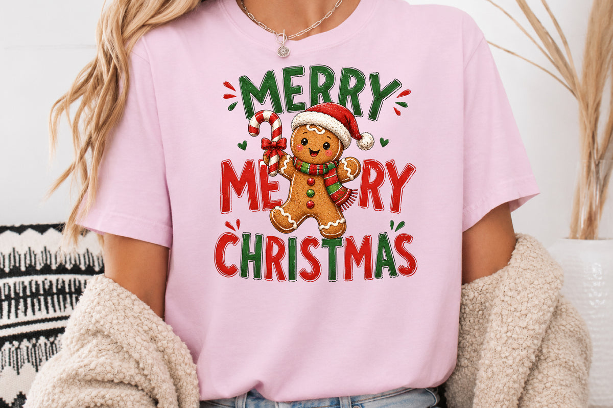 Merry Christmas Gingerbread PNG Sublimation Design