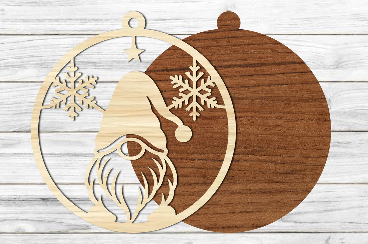 Merry Christmas Gnome Door Hanger SVG | Christmas Laser Cut Design