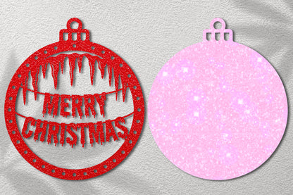 Merry Christmas Icicle Laser Cut SVG Ornament