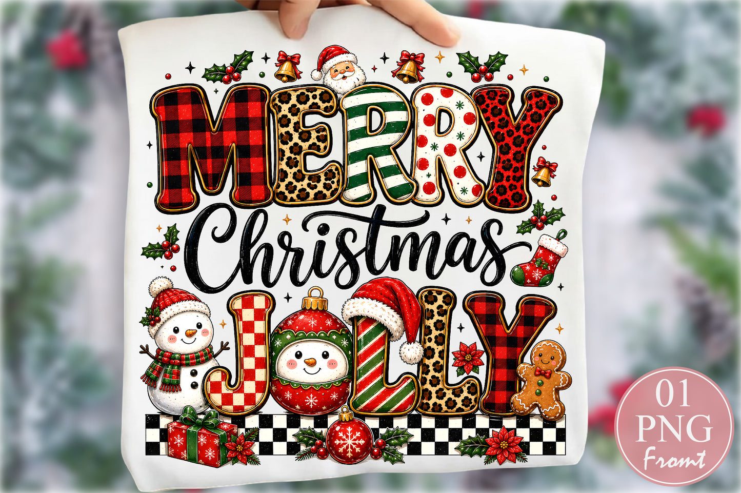 Merry Christmas Jolly Christmas PNG Vintage Holiday Design