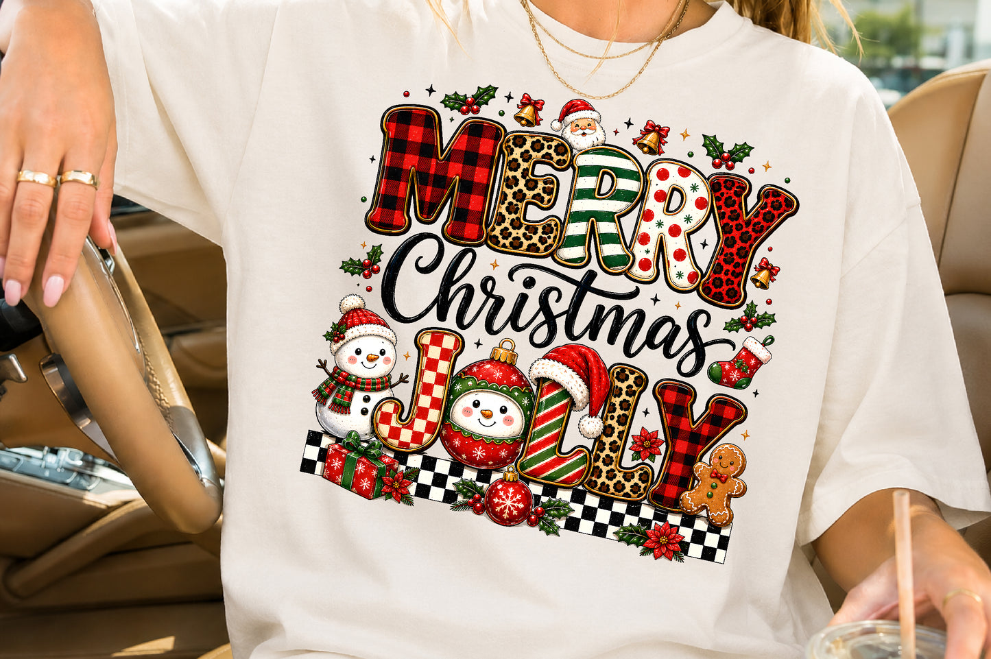 Merry Christmas Jolly Christmas PNG Vintage Holiday Design
