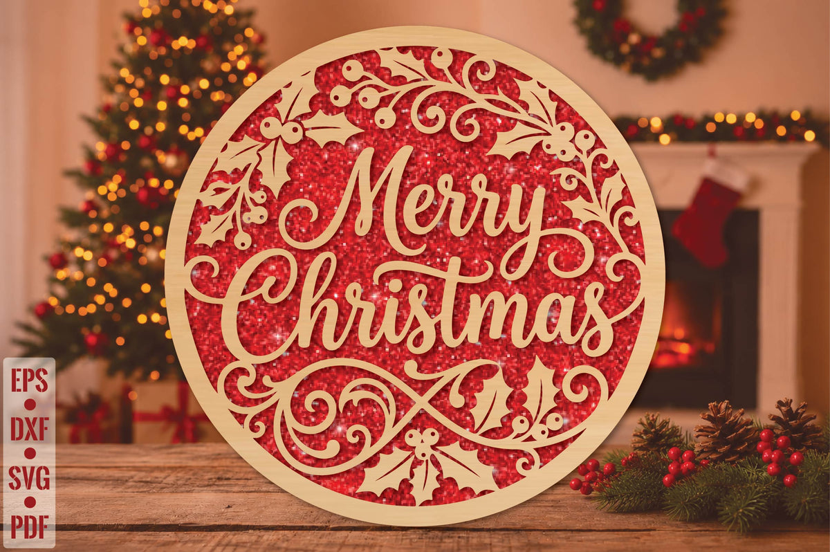 Merry Christmas Laser Cut SVG
