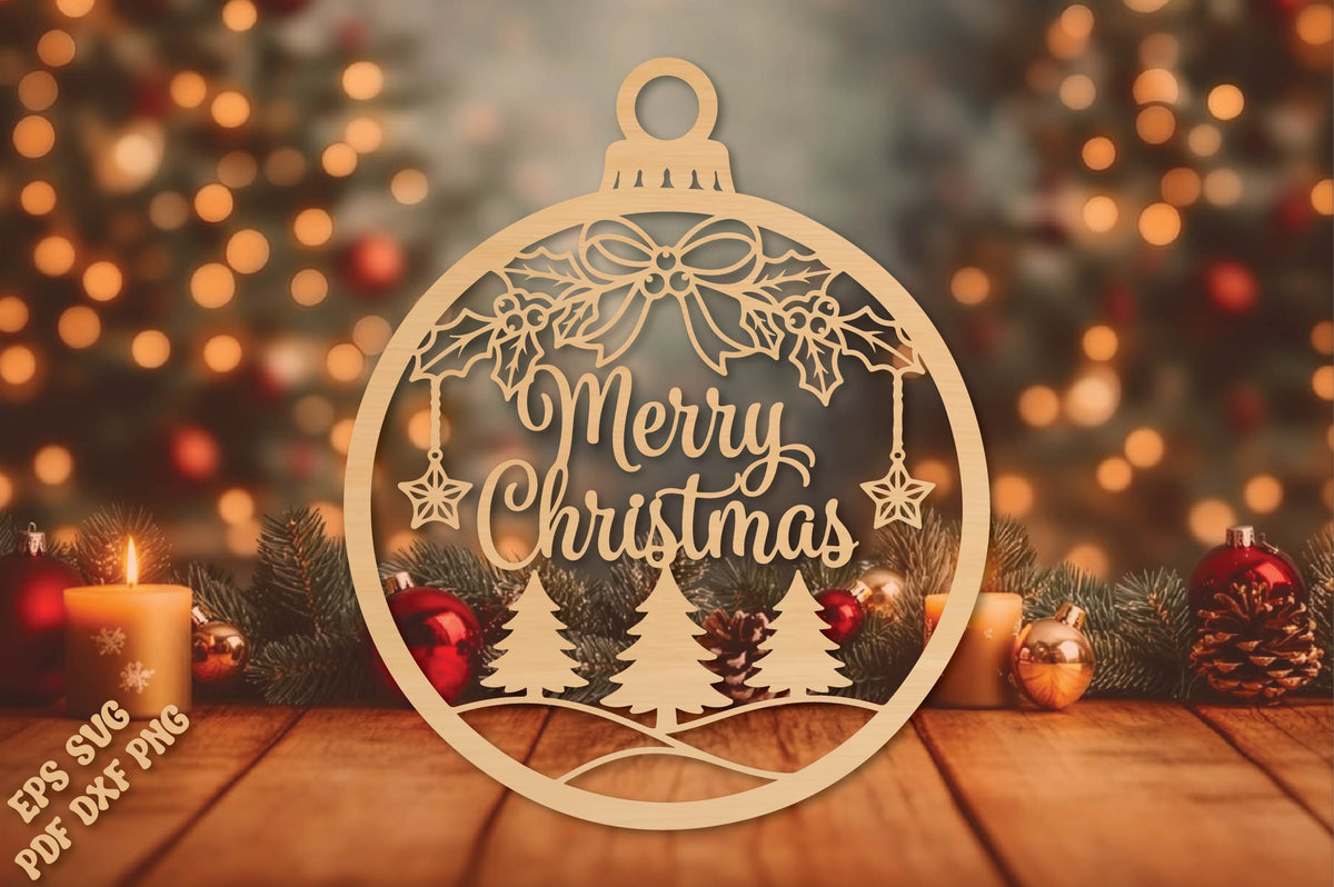 Merry Christmas Ornament SVG
