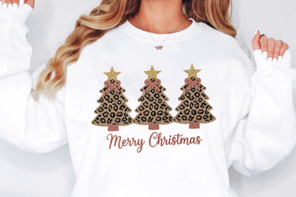 Leopard Christmas Tree Merry Christmas PNG Design