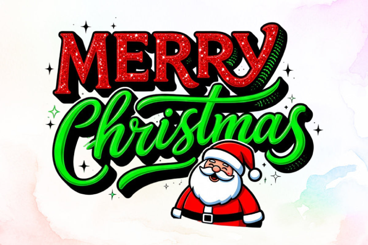 Merry Christmas Glitter PNG