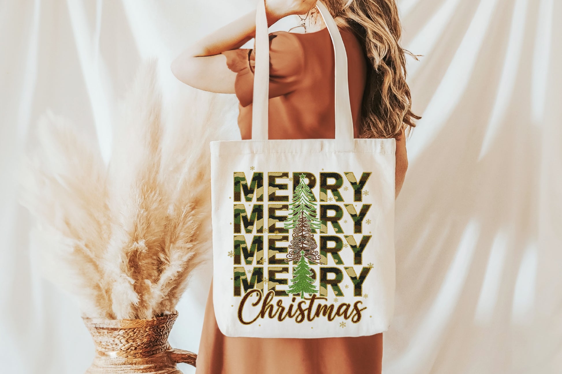 Camouflage Merry Christmas Tree PNG Military Holiday Sublimation