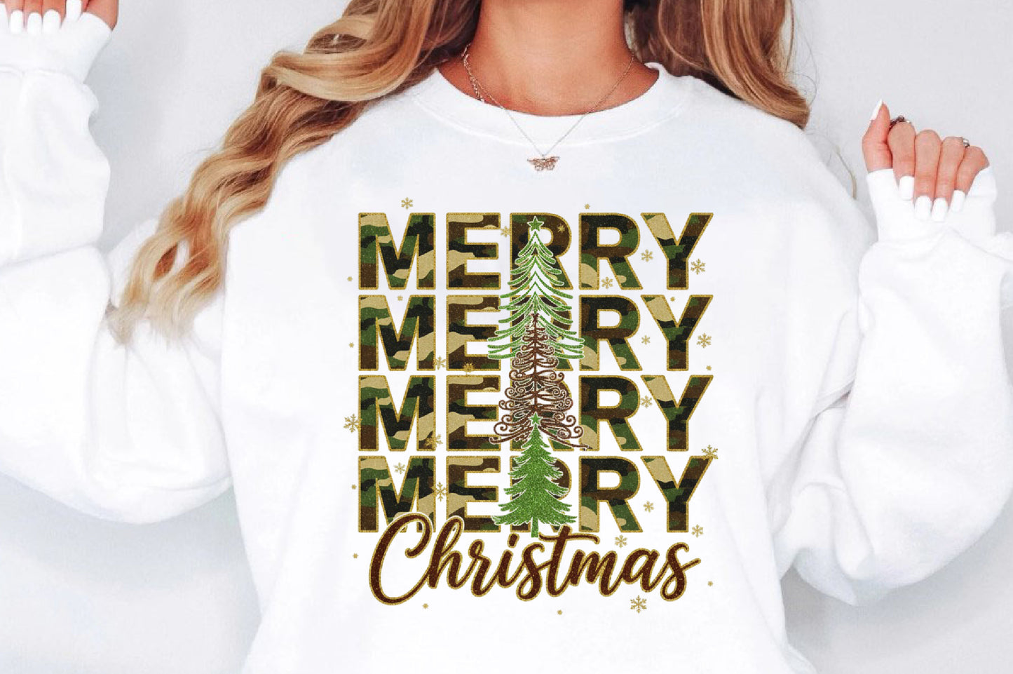 Camouflage Merry Christmas Tree PNG Military Holiday Sublimation
