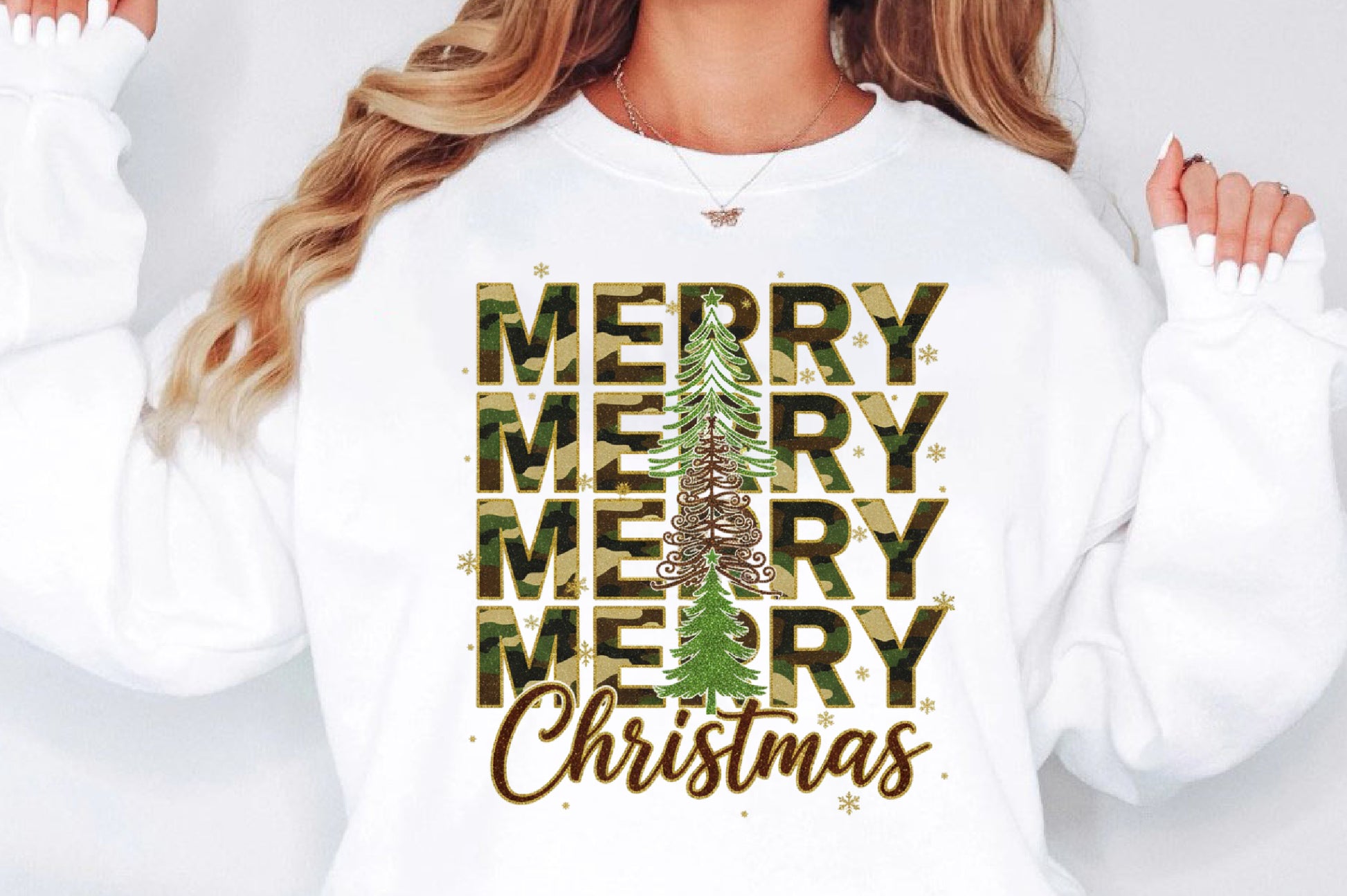 Camouflage Merry Christmas Tree PNG Military Holiday Sublimation
