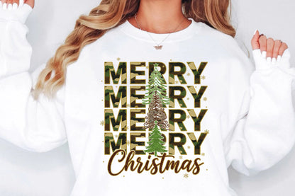 Camouflage Merry Christmas Tree PNG Military Holiday Sublimation