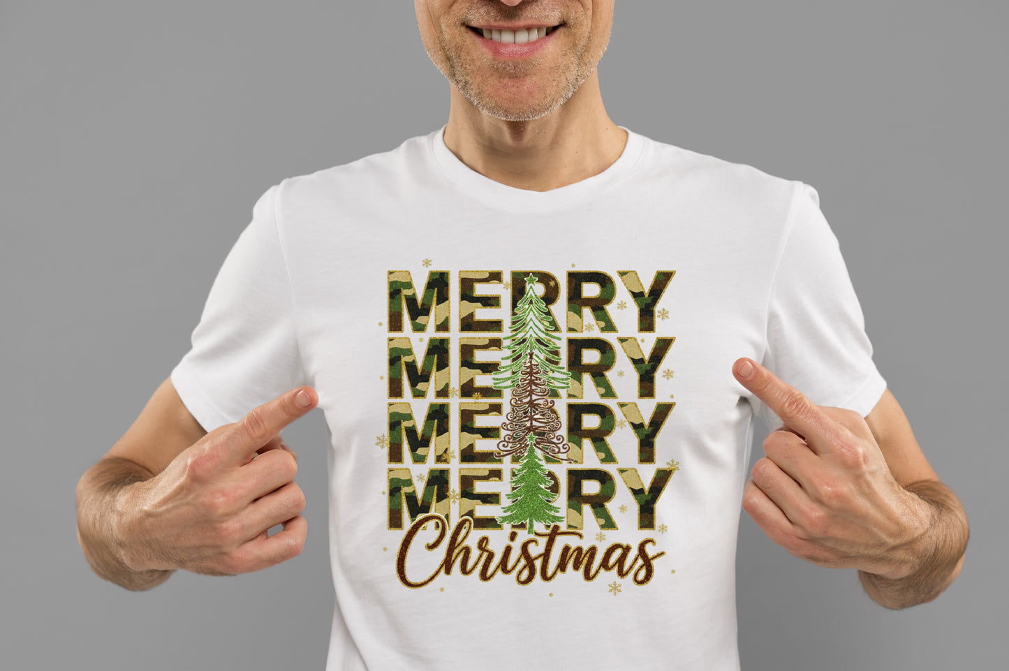 Camouflage Merry Christmas Tree PNG Military Holiday Sublimation
