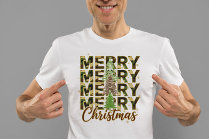 Camouflage Merry Christmas Tree PNG Military Holiday Sublimation