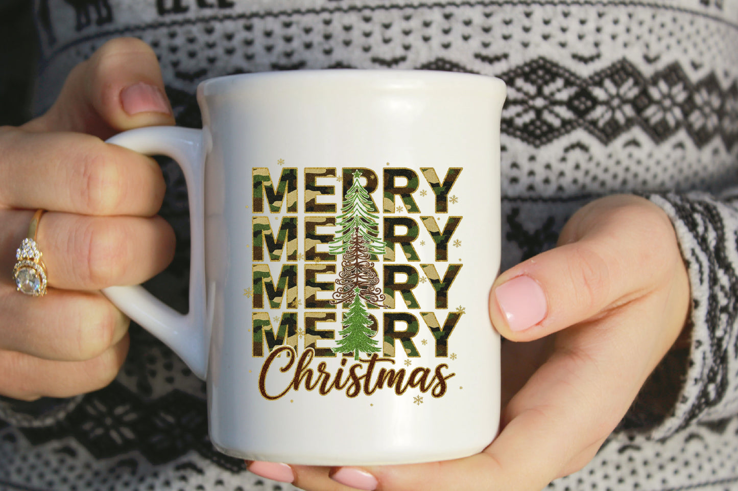 Camouflage Merry Christmas Tree PNG Military Holiday Sublimation