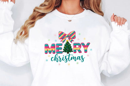 Merry Christmas Colorful Holiday PNG Design