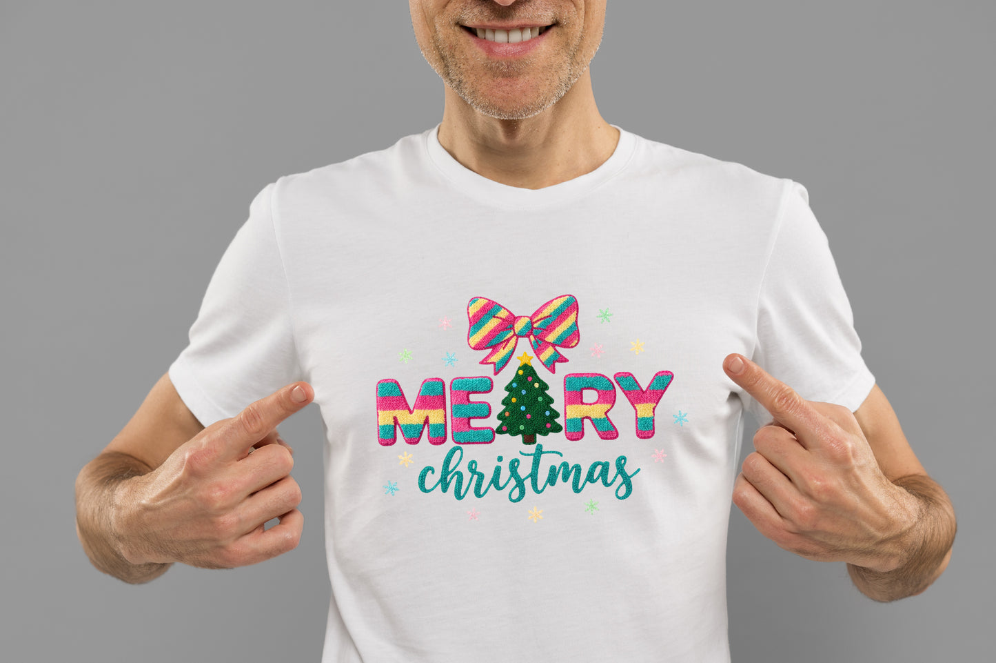 Merry Christmas Colorful Holiday PNG Design