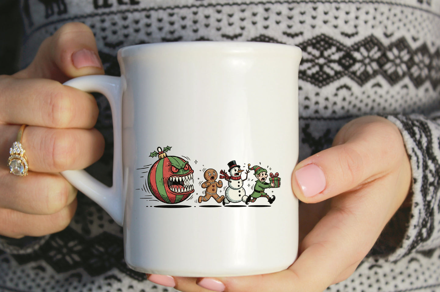 Funny Christmas Escape PNG Grumpy Pumpkin Gingerbread Snowman Elf