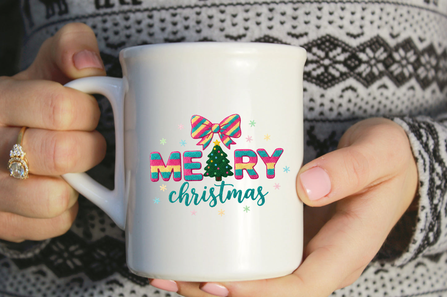 Merry Christmas Colorful Holiday PNG Design